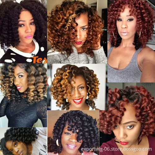 Wholesale 8 Inch Crochet Braids Hair Jamaican Bounce Crochet Twist Braids African Synthetic Braiding Hair Jumpy Wand Curl